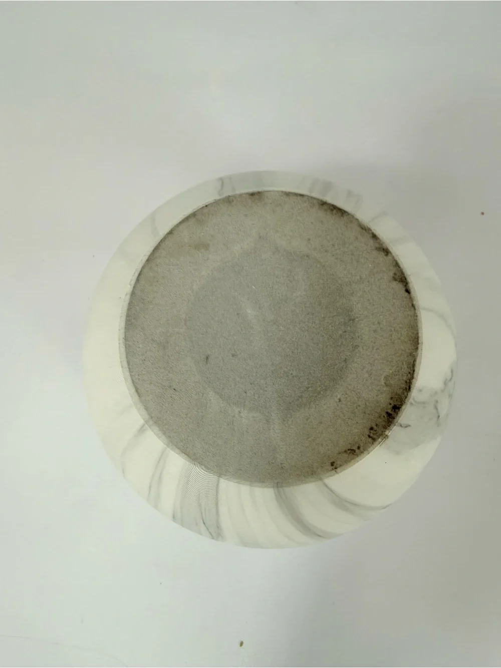 Bath & Body Works White Gray Marble Orb Pedestal Candle Holder